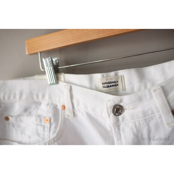 Citizens of Humanity Annabelle Long Shorts 32 NWT White - Picture 3 of 4